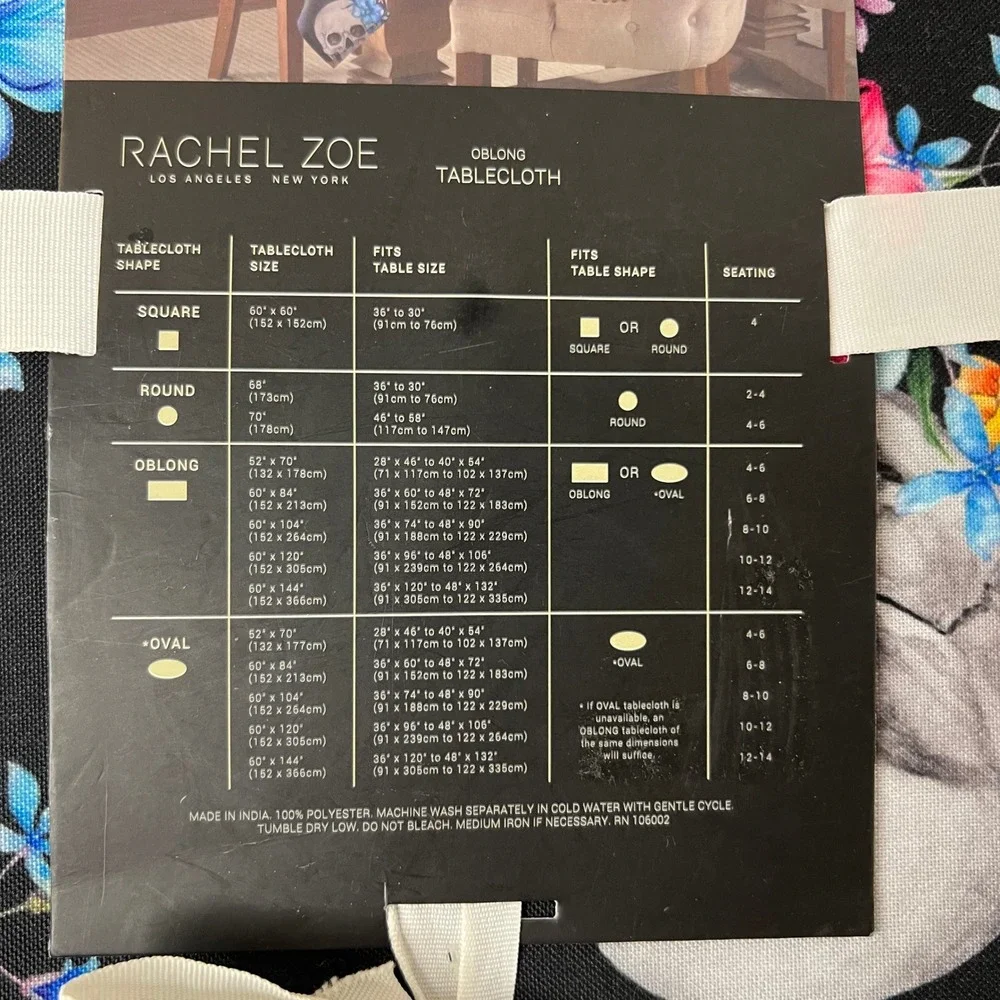 Rachel Zoe Oblong Tablecloth 60 x 120